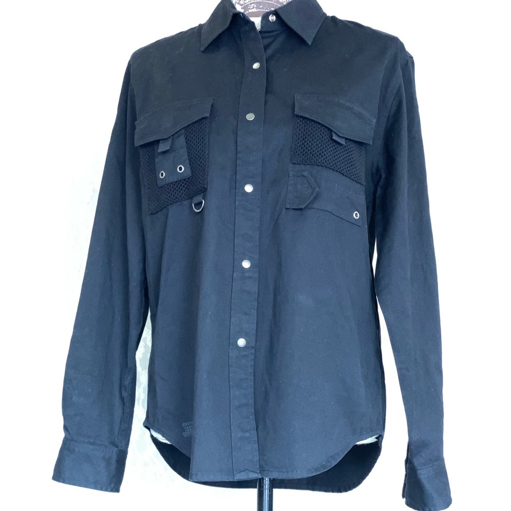 1967 Gap Black Twill Safari Shirt sz M